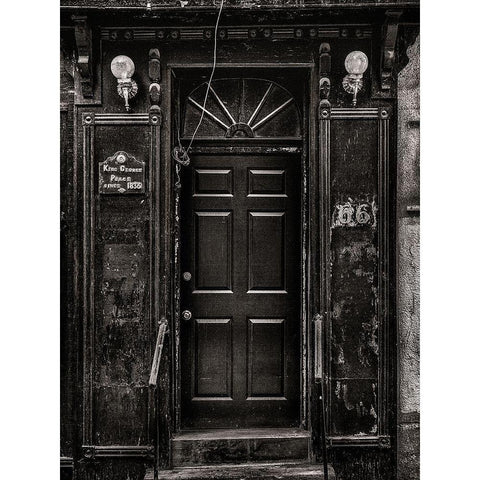 George Street Toronto Black Modern Wood Framed Art Print with Double Matting by Carson, Brian