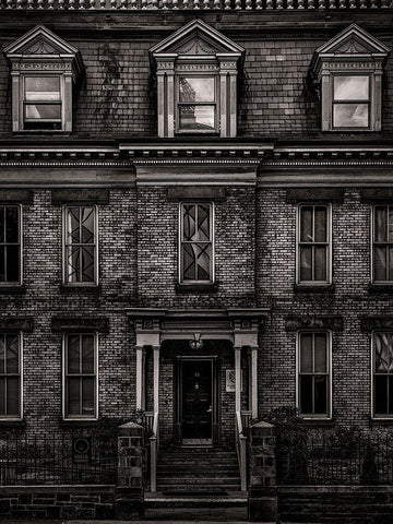 Simcoe Street Toronto Black Ornate Wood Framed Art Print with Double Matting by Carson, Brian