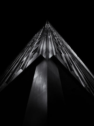 King Street Toronto No 77 White Modern Wood Framed Art Print with Double Matting by Carson, Brian