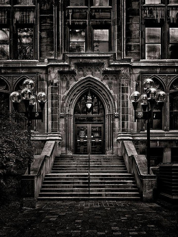 Wellesley Street Toronto No 992 White Modern Wood Framed Art Print with Double Matting by Carson, Brian