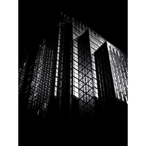 King Street Toronto No 121 Black Modern Wood Framed Art Print with Double Matting by Carson, Brian