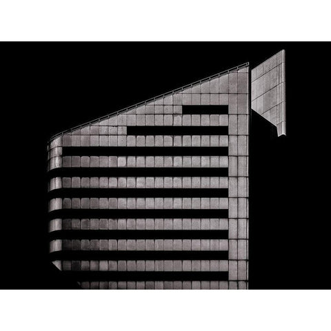 Front Street Toronto No 123 Black Modern Wood Framed Art Print with Double Matting by Carson, Brian