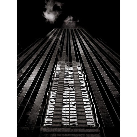 King Street Toronto No 130 Black Modern Wood Framed Art Print with Double Matting by Carson, Brian