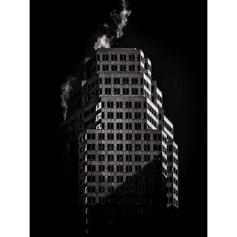 Bay Street Toronto No 181 Black Modern Wood Framed Art Print with Double Matting by Carson, Brian