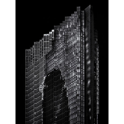 Bay Street North Tower Toronto No 2003 Black Modern Wood Framed Art Print with Double Matting by Carson, Brian