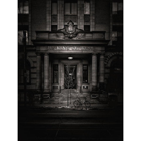 King Street Toronto No 212 Black Modern Wood Framed Art Print with Double Matting by Carson, Brian