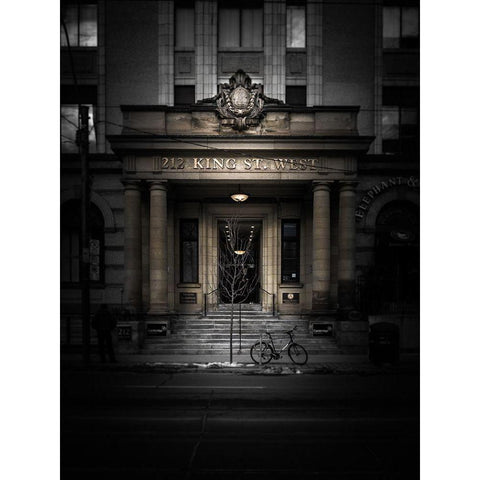 King Street Toronto No 212 Color Gold Ornate Wood Framed Art Print with Double Matting by Carson, Brian