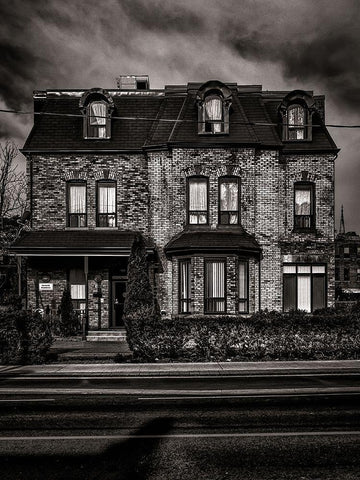 Sherbour Street Toronto No 300 Black Ornate Wood Framed Art Print with Double Matting by Carson, Brian