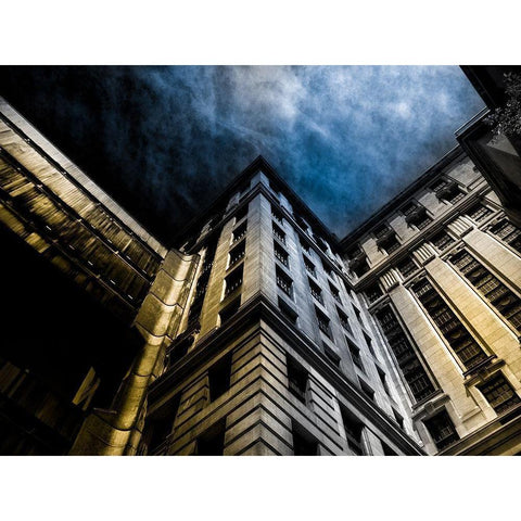 University Avenue Toronto No 3302 Color Gold Ornate Wood Framed Art Print with Double Matting by Carson, Brian