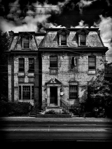 Dundas Street West Toronto No 370 Black Ornate Wood Framed Art Print with Double Matting by Carson, Brian