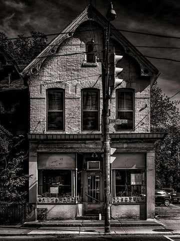 Dundas Street East Toronto No 374 Black Ornate Wood Framed Art Print with Double Matting by Carson, Brian
