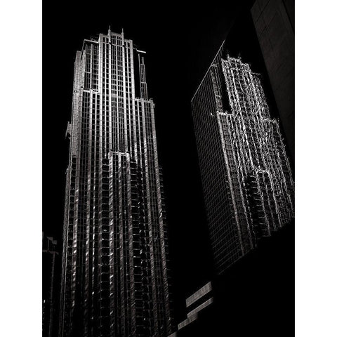 Bay Street Toronto No 7631 Gold Ornate Wood Framed Art Print with Double Matting by Carson, Brian