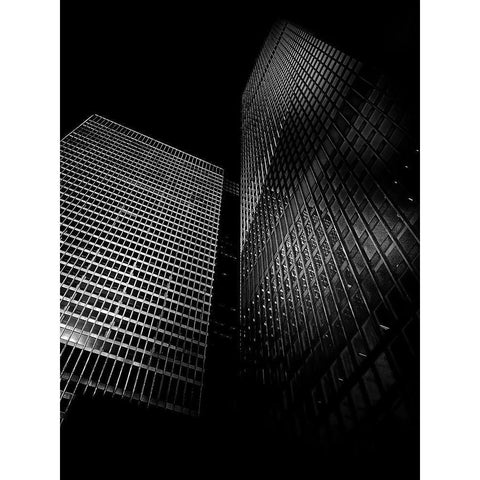 King Street Toronto No 5577 Black Modern Wood Framed Art Print with Double Matting by Carson, Brian