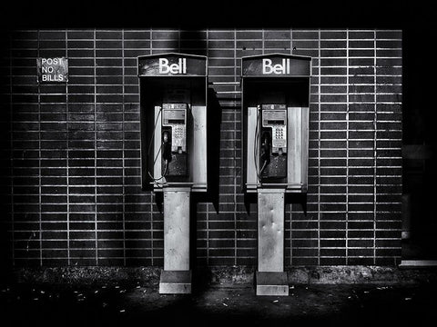 Phone Booth No 3 White Modern Wood Framed Art Print with Double Matting by Carson, Brian