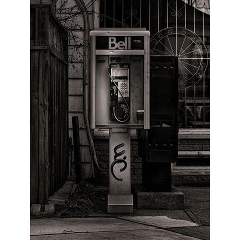 Phone Booth No 6 Black Modern Wood Framed Art Print with Double Matting by Carson, Brian