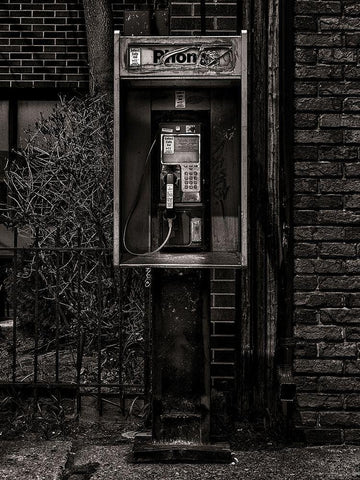 Phone Booth No 8 Black Ornate Wood Framed Art Print with Double Matting by Carson, Brian