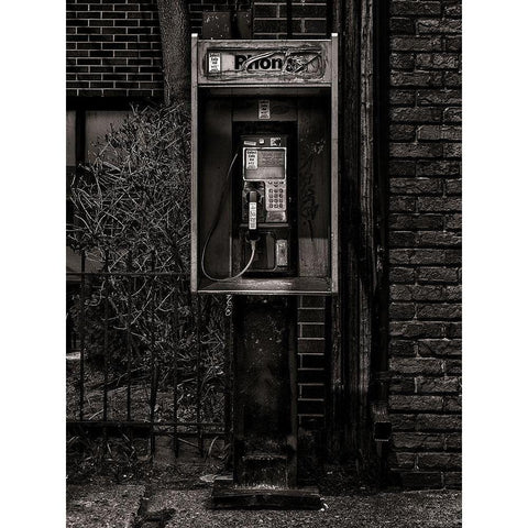 Phone Booth No 8 Black Modern Wood Framed Art Print with Double Matting by Carson, Brian