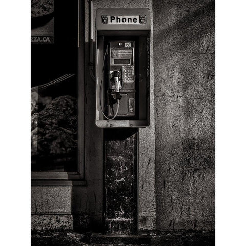 Phone Booth No 9 White Modern Wood Framed Art Print by Carson, Brian