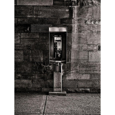 Phone Booth No 10 Black Modern Wood Framed Art Print with Double Matting by Carson, Brian