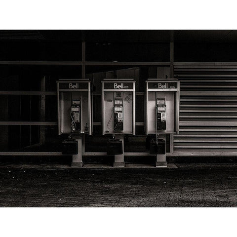 Phone Booth No 15 Gold Ornate Wood Framed Art Print with Double Matting by Carson, Brian