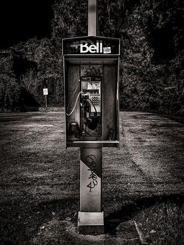 Phone Booth No 16 Black Ornate Wood Framed Art Print with Double Matting by Carson, Brian