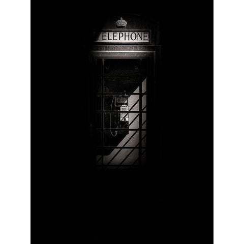 Phone Booth No 18 Black Modern Wood Framed Art Print with Double Matting by Carson, Brian