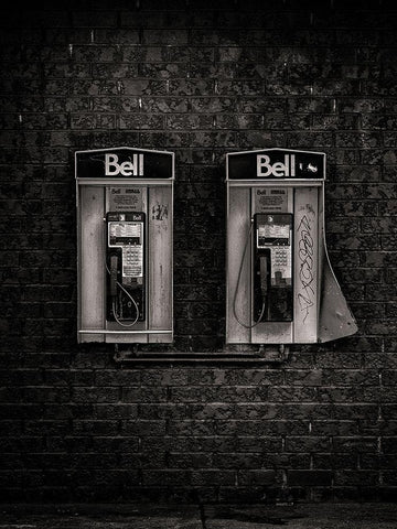 Phone Booth No 19 Black Ornate Wood Framed Art Print with Double Matting by Carson, Brian