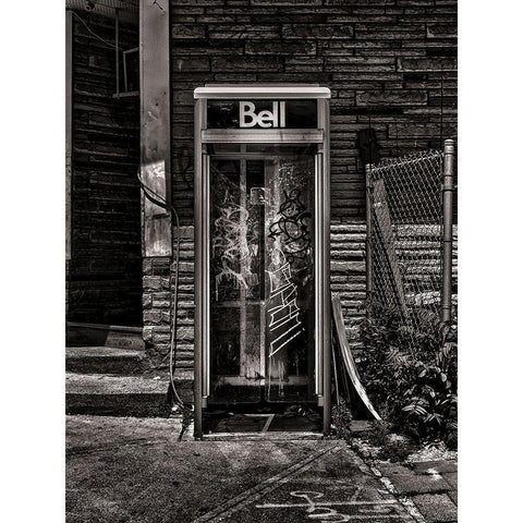 Phone Booth No 20 Black Modern Wood Framed Art Print with Double Matting by Carson, Brian