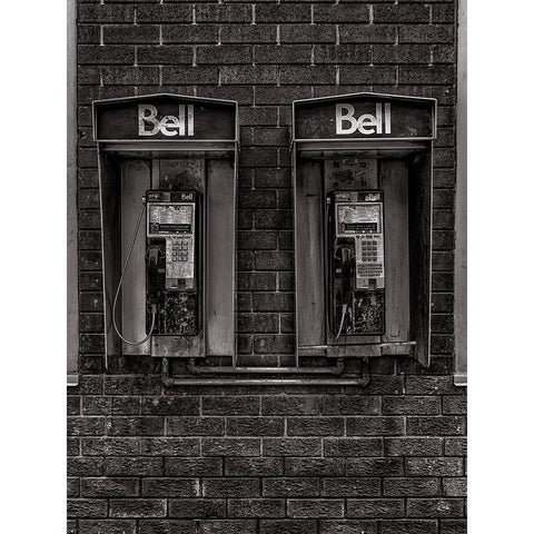 Phone Booth No 23 Black Modern Wood Framed Art Print by Carson, Brian