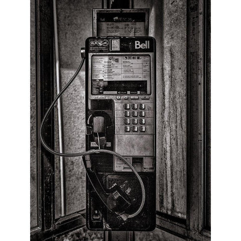 Phone Booth No 24 Black Modern Wood Framed Art Print with Double Matting by Carson, Brian