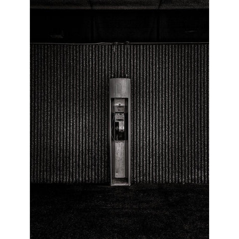 Phone Booth No 25 Black Modern Wood Framed Art Print with Double Matting by Carson, Brian