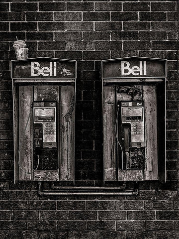 Phone Booth No 26 Black Ornate Wood Framed Art Print with Double Matting by Carson, Brian