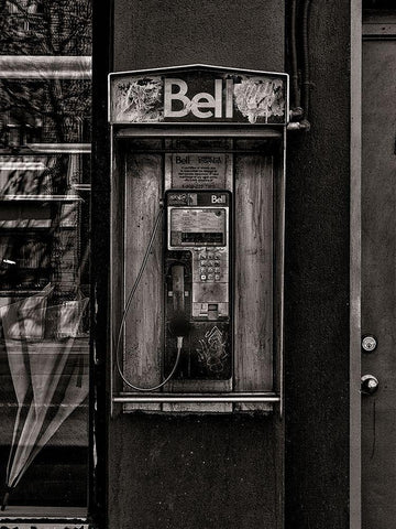 Phone Booth No 32 Black Ornate Wood Framed Art Print with Double Matting by Carson, Brian