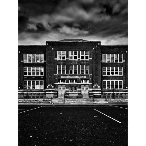 School Daze No 3 Black Modern Wood Framed Art Print with Double Matting by Carson, Brian