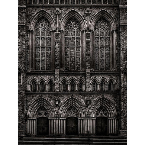 St Pauls Black Modern Wood Framed Art Print with Double Matting by Carson, Brian