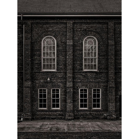 The Assembly Hall No 1 Black Modern Wood Framed Art Print with Double Matting by Carson, Brian