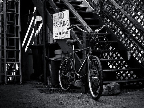 The Bad Bicycle Black Ornate Wood Framed Art Print with Double Matting by Carson, Brian