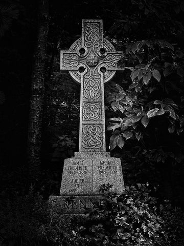 Tombstone Shadow No 17 Black Ornate Wood Framed Art Print with Double Matting by Carson, Brian