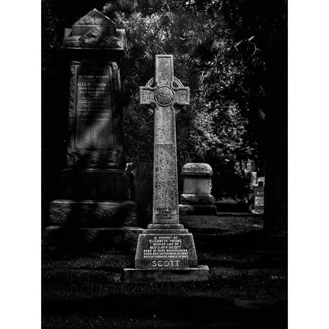 Tombstone Shadow No 24 White Modern Wood Framed Art Print by Carson, Brian