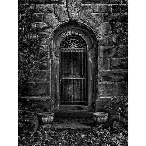 Tombstone Shadow No 26 Black Modern Wood Framed Art Print with Double Matting by Carson, Brian