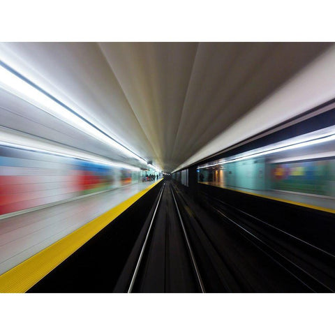 Toronto Subway System Speed No 2 Gold Ornate Wood Framed Art Print with Double Matting by Carson, Brian