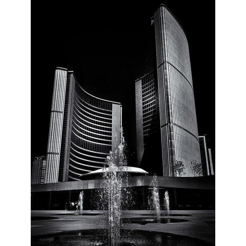 Toronto City Hall No 7 White Modern Wood Framed Art Print by Carson, Brian