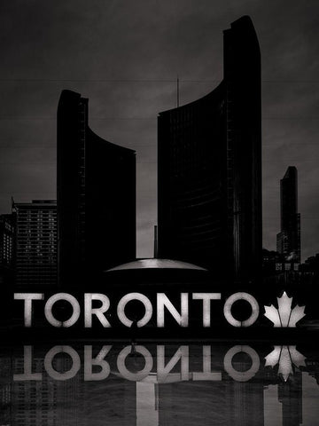 Toronto City Hall No 11 Black Ornate Wood Framed Art Print with Double Matting by Carson, Brian