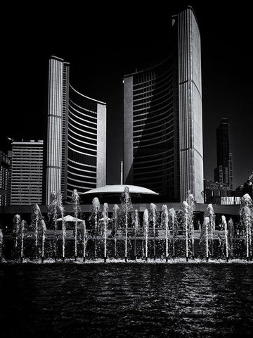 Toronto City Hall No 25 White Modern Wood Framed Art Print with Double Matting by Carson, Brian