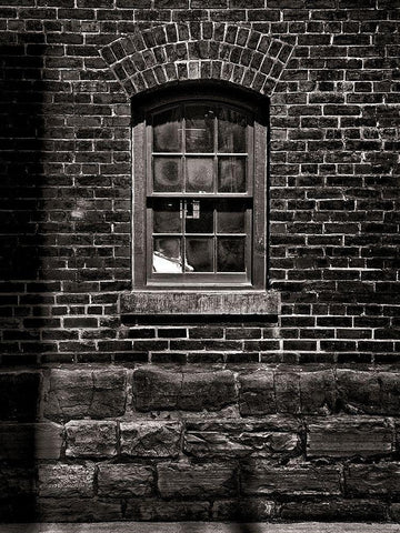 Toronto Distillery District Windows No 4 White Modern Wood Framed Art Print with Double Matting by Carson, Brian