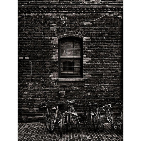 Toronto Distillery District Windows No 5 White Modern Wood Framed Art Print by Carson, Brian