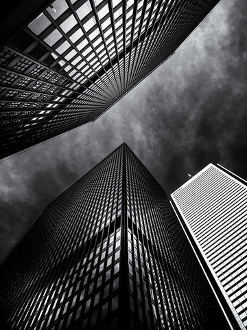 Toronto Dominion Centre White Modern Wood Framed Art Print with Double Matting by Carson, Brian