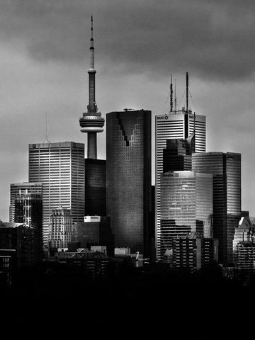 Toronto Skyline No 2 Black Ornate Wood Framed Art Print with Double Matting by Carson, Brian