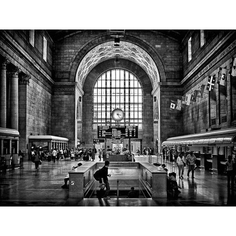 Toronto Union Station Black Modern Wood Framed Art Print with Double Matting by Carson, Brian