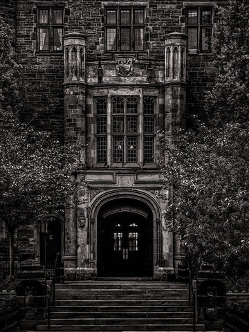 Trinity College Campus Toronto Black Ornate Wood Framed Art Print with Double Matting by Carson, Brian